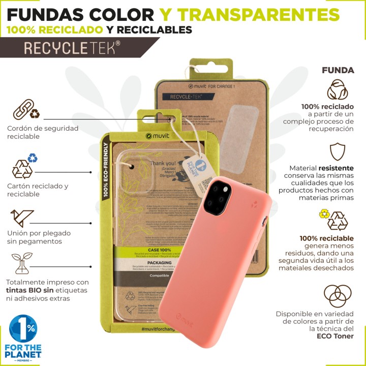 MUVIT Custodia per cellulare riciclata RECYCLETEK-GALAXY A54