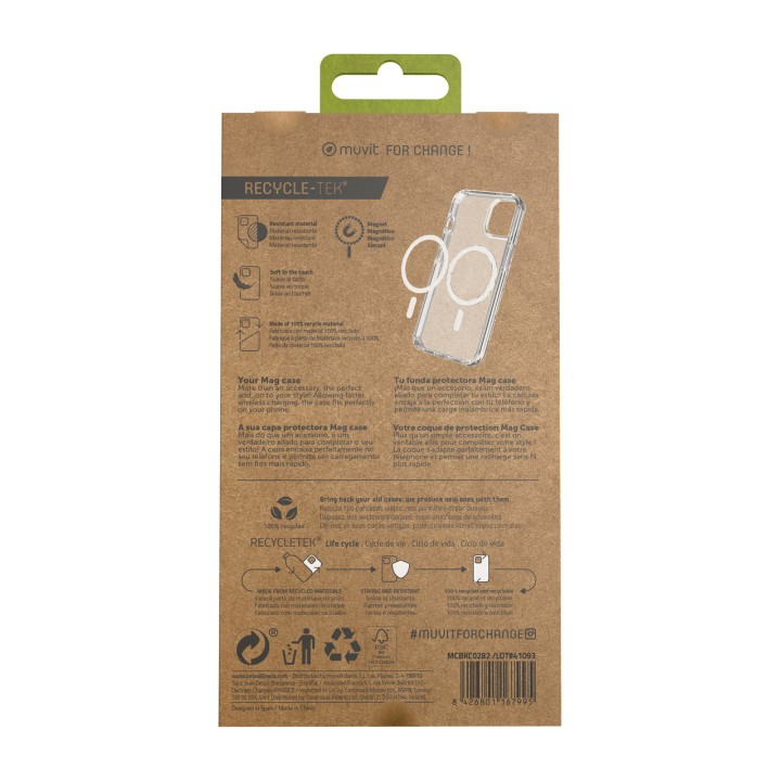 MUVIT Recycelte magnetische Handyhülle RECYCLETEK-MAGSAFE