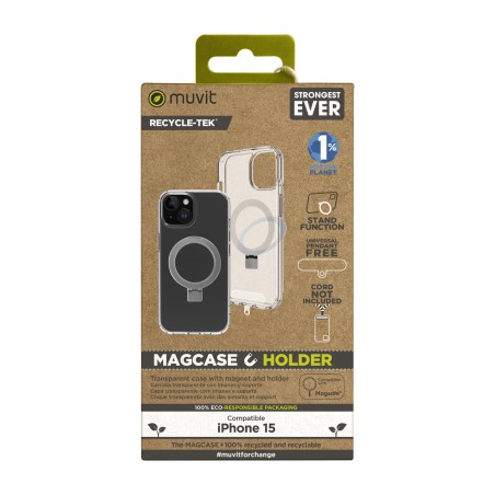 custodia magnetica riciclata per cellulare con supporto recycletek-magsafe iphone 15 mcbkc0298