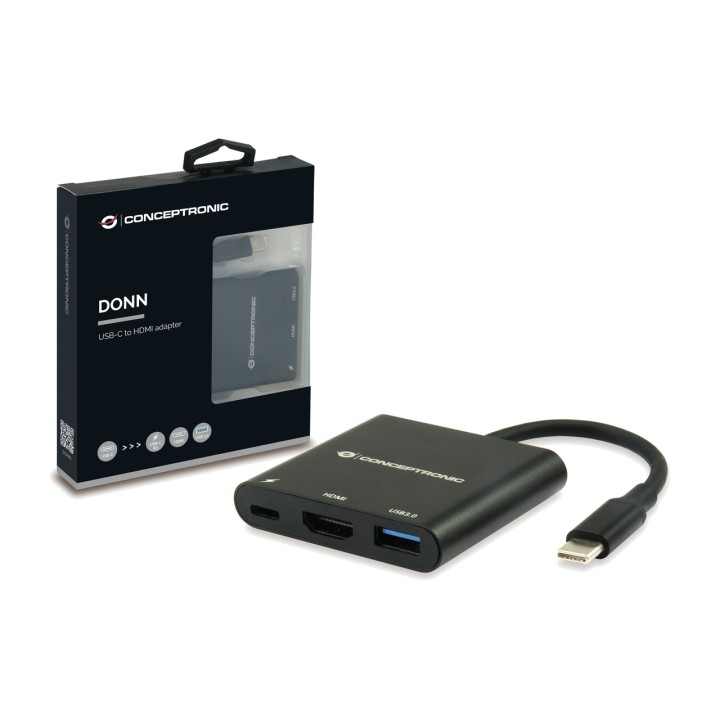CONCEPTRONIC 3-in-1 USB-C monitoriporttisovitin HDMI:lla