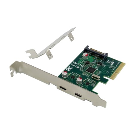 carte pci express avec 2 ports usb-c emrick07g x4 3.2 gen2 10gbps