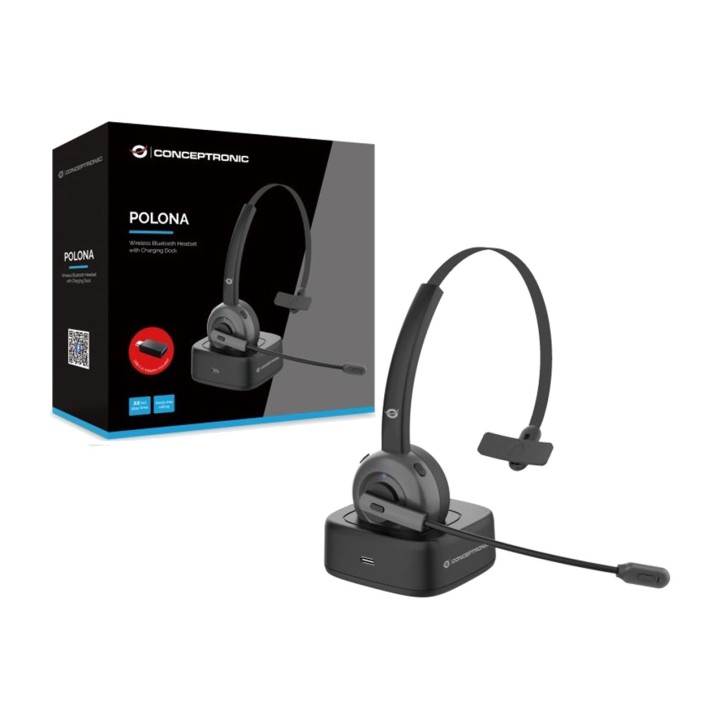 CONCEPTRONIC Bluetooth-Mono-Headset mit Ladestation und
