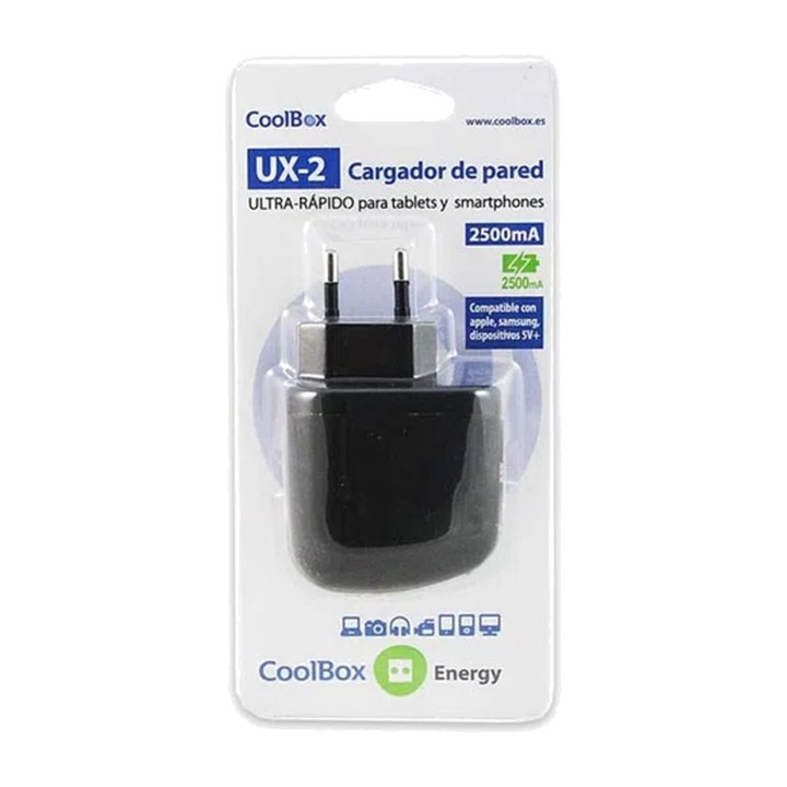COOLBOX Chargeur mural avec deux ports USB UX-2 5V