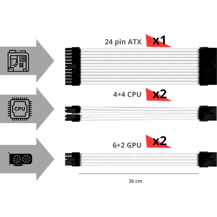 PHOENIX Power supply extension cable kit ATX-24-PIN 4+4-PIN