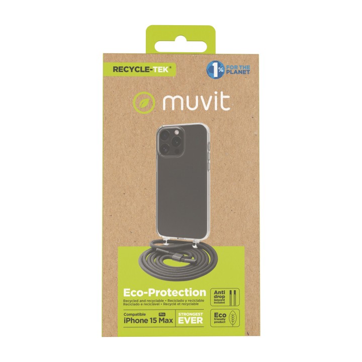 MUVIT Coque recyclée pour téléphone portable avec cordon