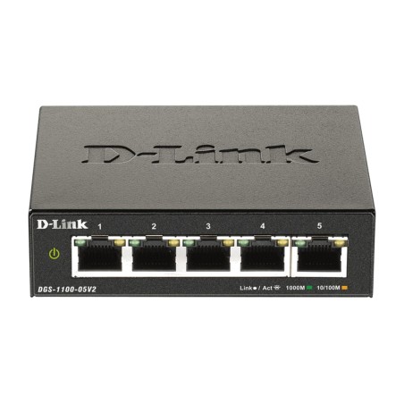 switch gestionable de 5 puertos gigabit sin ventilador dgs-1100-05v2