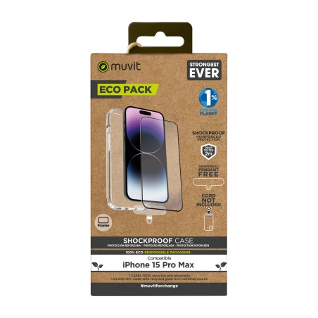 recycled shockproof phone case with tempered glass screen protector shockproof-2m iphone 15 pro max