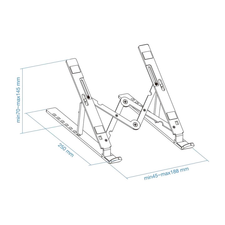 TOOQ Support rehausseur pliable pour ordinateur portable et