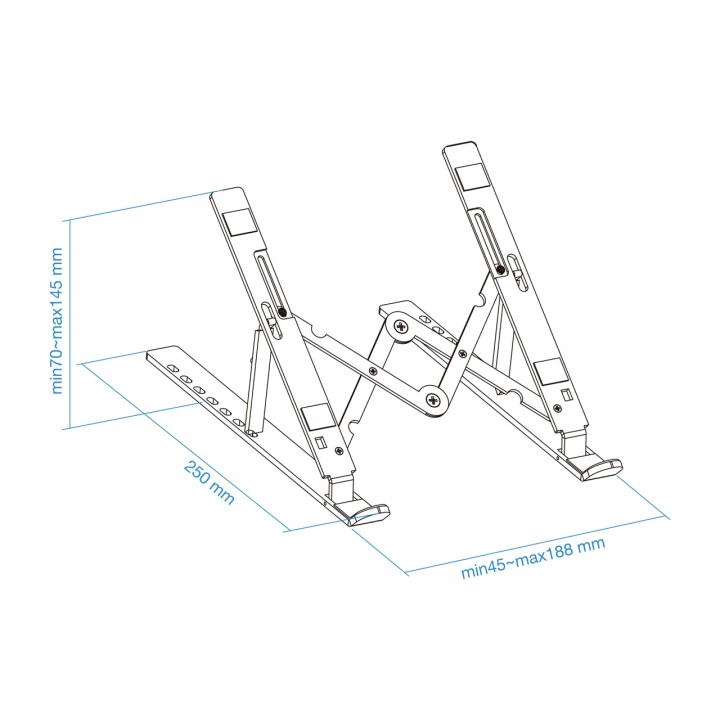 TOOQ Support rehausseur pliable pour ordinateur portable et