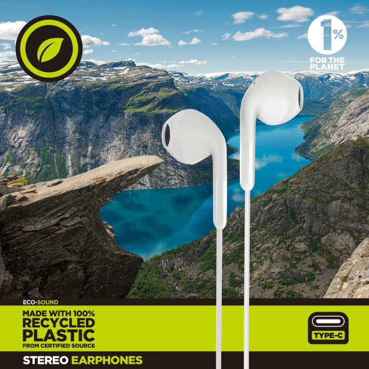 MUVIT Recycled plastic USB-C in-ear headphones with