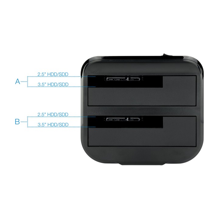 TOOQ Dual SATA drive docking station with cloning TQDS-802B