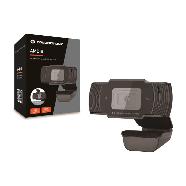CONCEPTRONIC Webcam mit integriertem Mikrofon AMDIS05B 720P