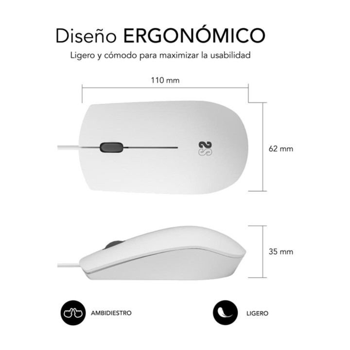SUBBLIM Souris USB filaire silencieuse ultra-fine BUSINESS