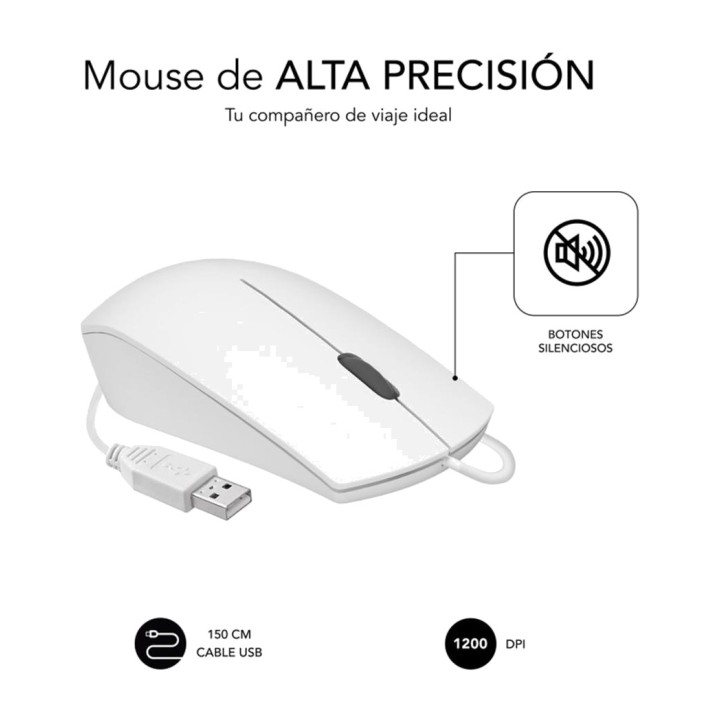 SUBBLIM Mouse USB cablato ultrasottile e silenzioso BUSINESS