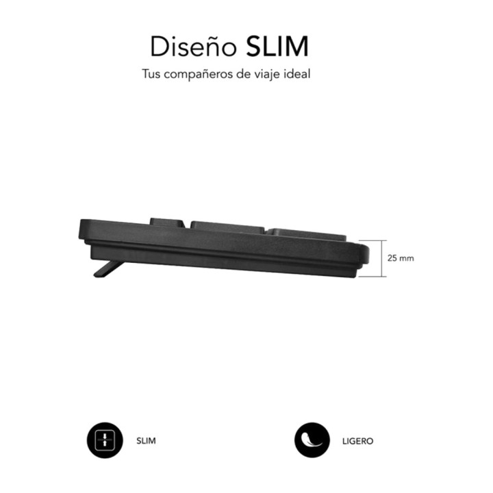 SUBBLIM Teclado silencioso de perfil bajo con cable USB