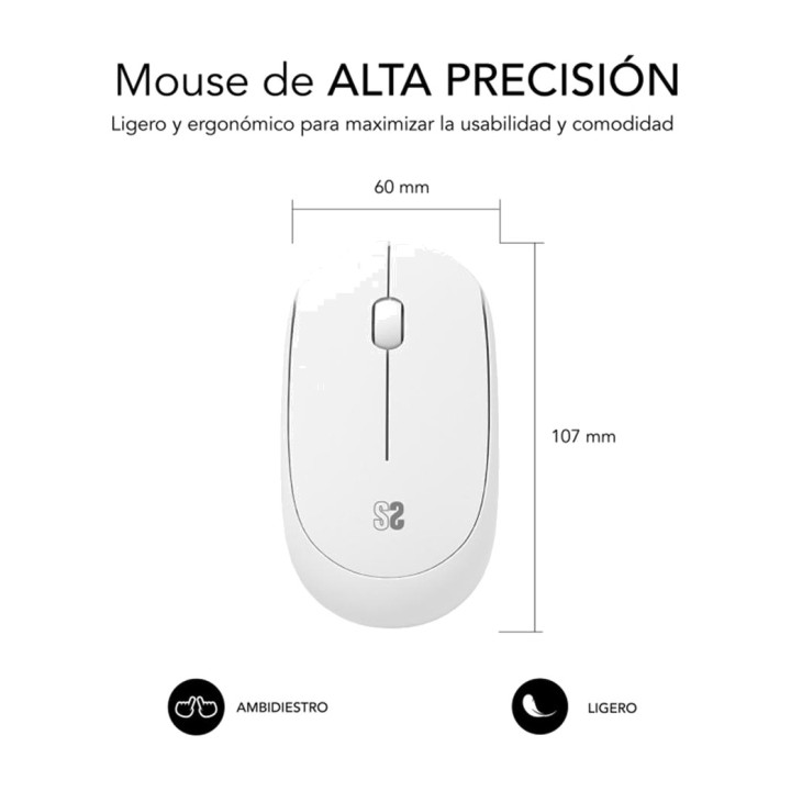 SUBBLIM Ambidextrous silent wireless mouse BUSINESS-PLUS