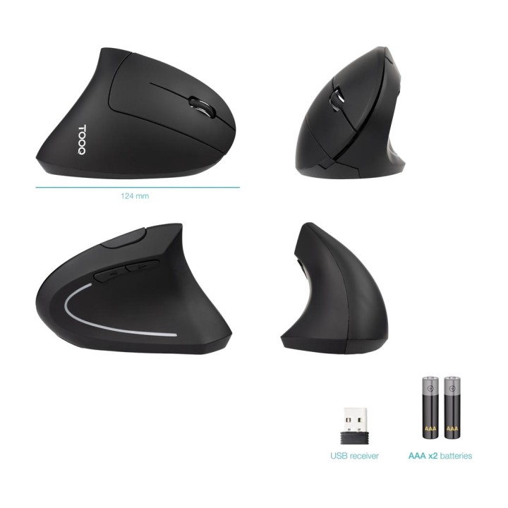 TOOQ Mouse verticale ergonomico wireless TQMWG-1104 3200DPI