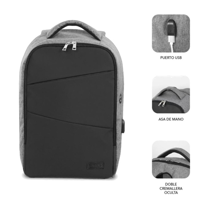 SUBBLIM Padded anti-theft backpack for laptops up to 16