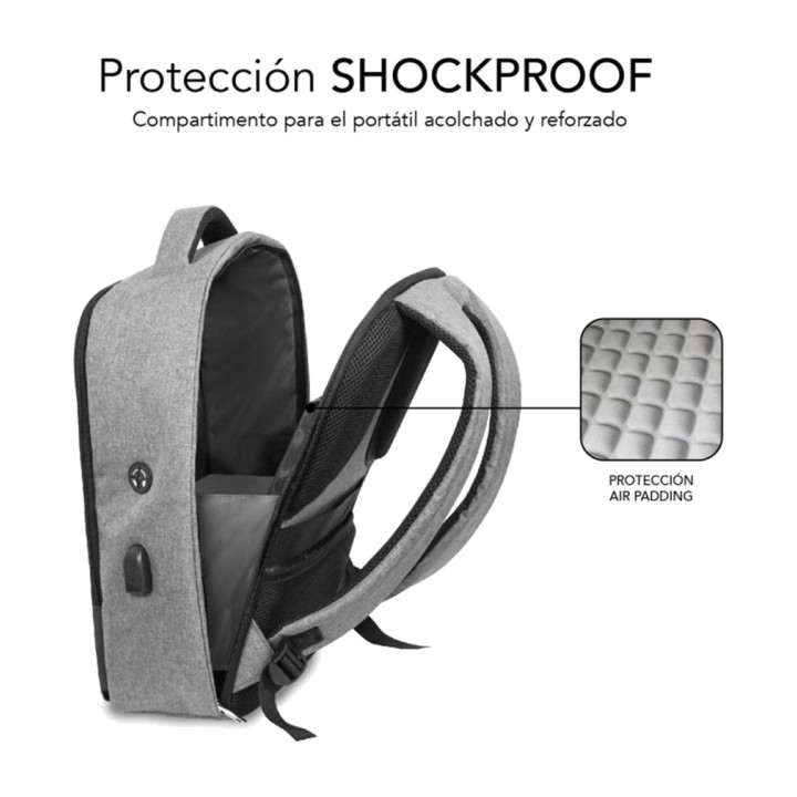 SUBBLIM Gepolsterter Diebstahlschutz-Rucksack für Laptops