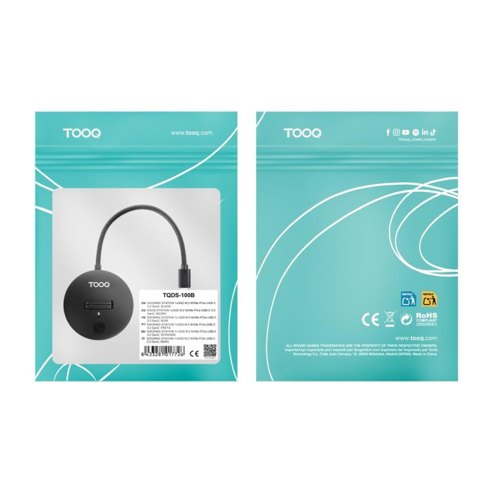 TOOQ Bază USB-C pentru SSD M.2 NVMe TQDS-100B 3.2-GEN2