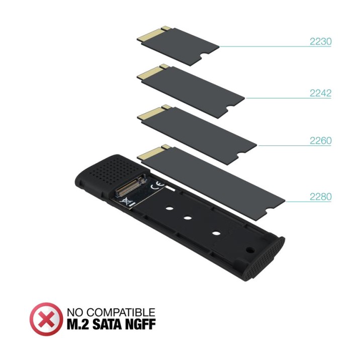 TOOQ Caja externa USB-C para SSD TQE-2231B M.2-NVME 10GBPS DSP0000042351