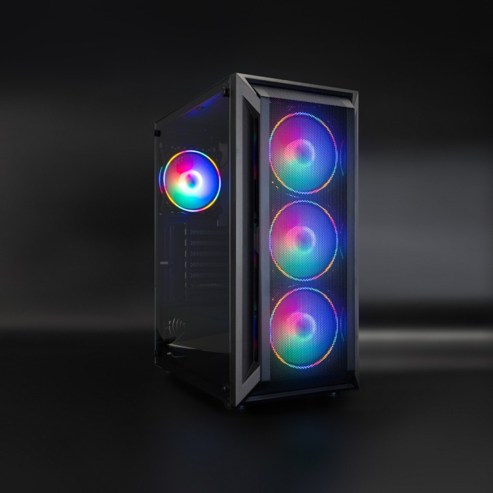 TOOQ Gaming-PC-Midi-Tower-Gehäuse mit Beleuchtung TQGCC101