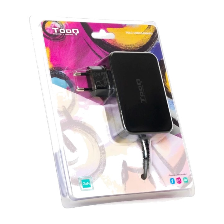 TOOQ Φορτιστής GaN USB-C για φορητό υπολογιστή με καλώδιο