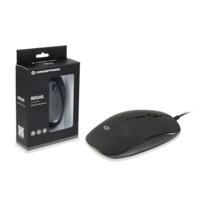 CONCEPTRONIC Ratón óptico USB ambidiestro REGAS01B 1200 DPI DSP0000018558