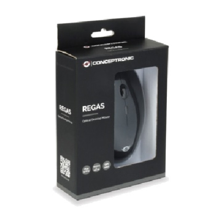 CONCEPTRONIC Mouse ottico USB ambidestro REGAS01B 1200 DPI