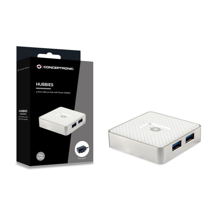 CONCEPTRONIC Hub USB 4 ports avec alimentation HUBBIES03W