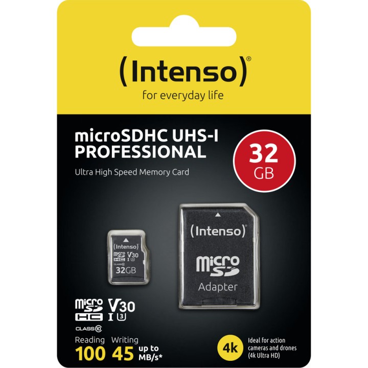 INTENSO Tarjeta de memoria microSDHC con adaptador SD UHS-I