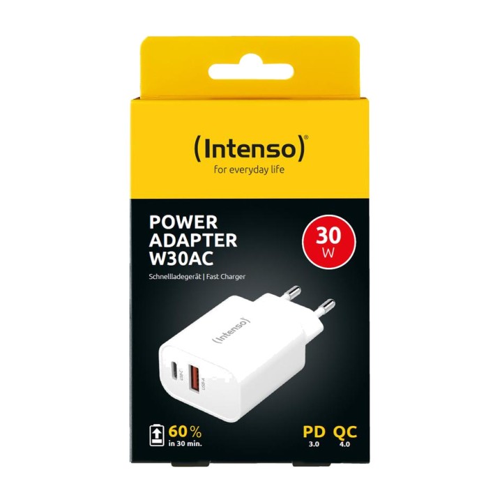 INTENSO Cargador USB de pared con puertos USB-A y USB-C