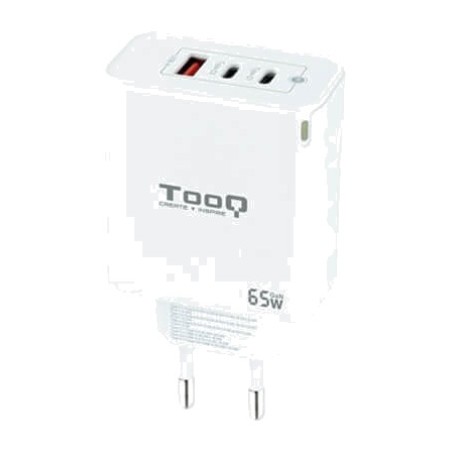 gan wall charger with three usb ports, two c and one a tqwc-ganqc2pd65 65w