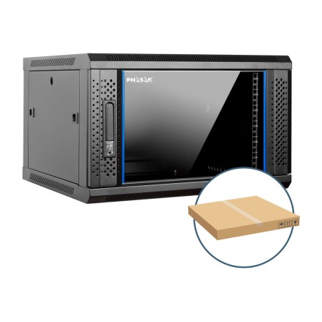 armario rack mural desmontado con 2 ventiladores 19" 6u 600x450mm pro pho-2106d
