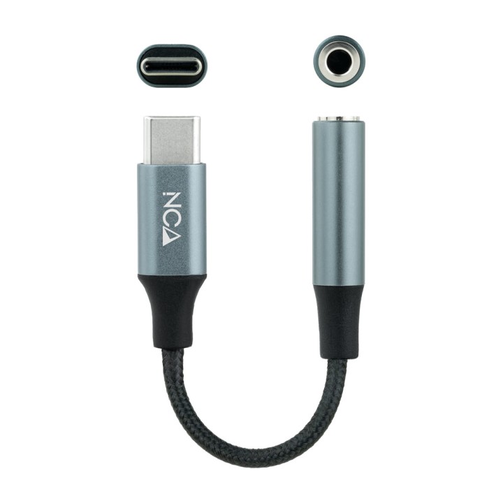 NANOCABLE Cablu adaptor audio împletit USB-C la jack mamă