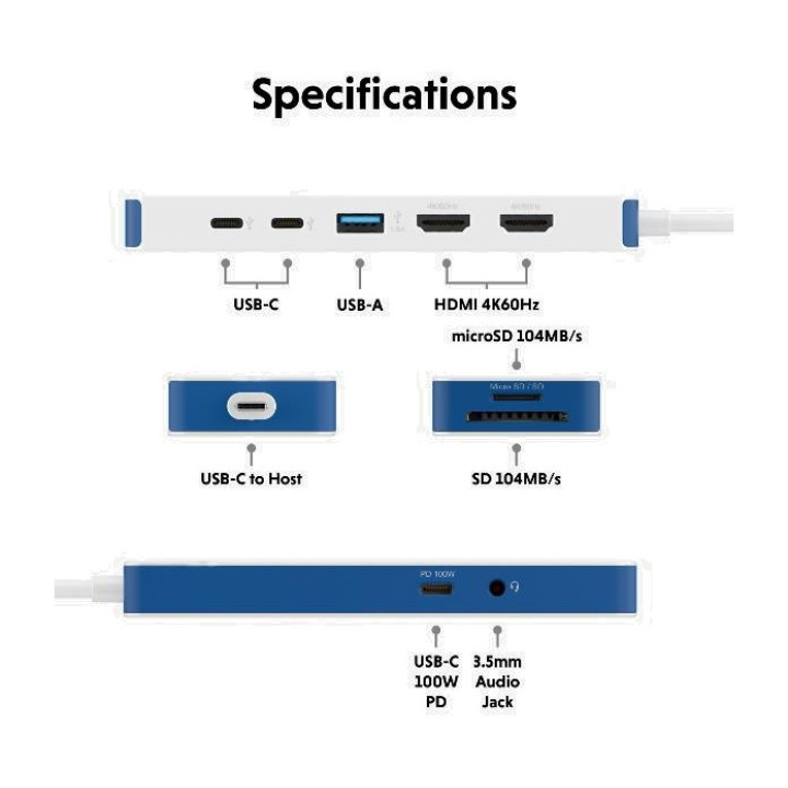 TARGUS 9-in-1 USB-C Hub with dual HDMI output and card