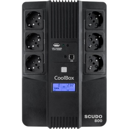 interactive uninterruptible power supply (ups) with lcd screen scudo-3 800va 6-schuko