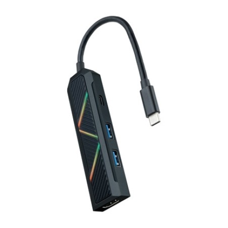 hub usb-c 4 en 1 con hdmi, usb-a y carga power delivery 3.2 4k 30hz 100w 15 cm