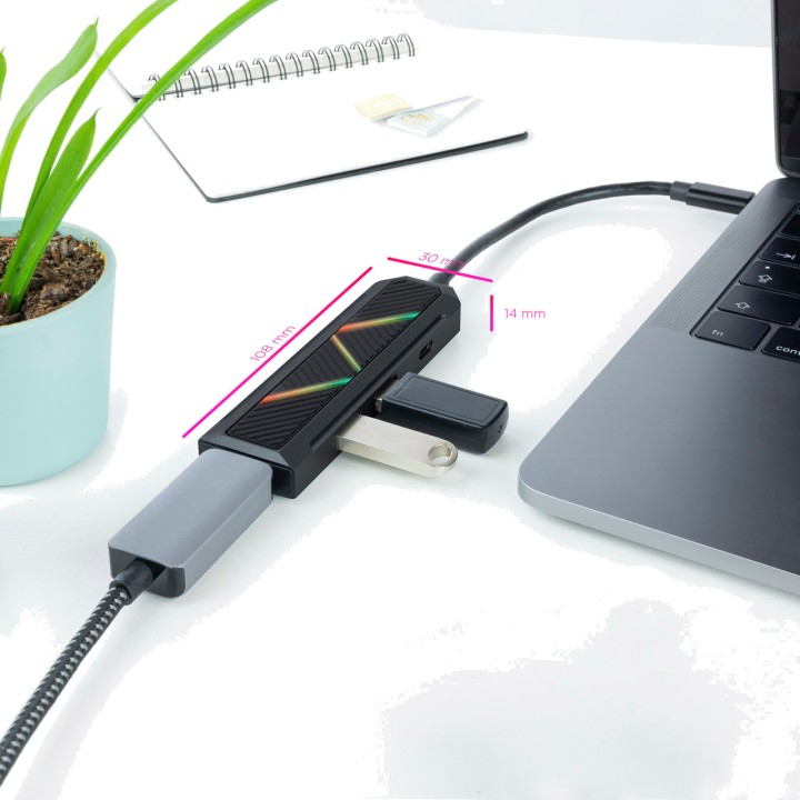 NANOCABLE Hub USB-C 4 en 1 con HDMI, USB-A y carga Power