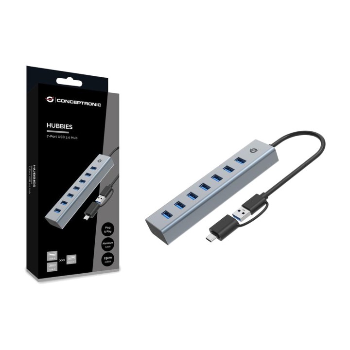 CONCEPTRONIC Hub USB-C à 7 ports HUBBIES21G 7XUSB-A 5GBPS