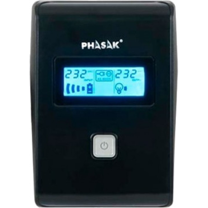 PHASAK SAI interactivo con regulador AVR, pantalla LCD y 2 tomas schuko PH-9485 850VA DSP0000008548