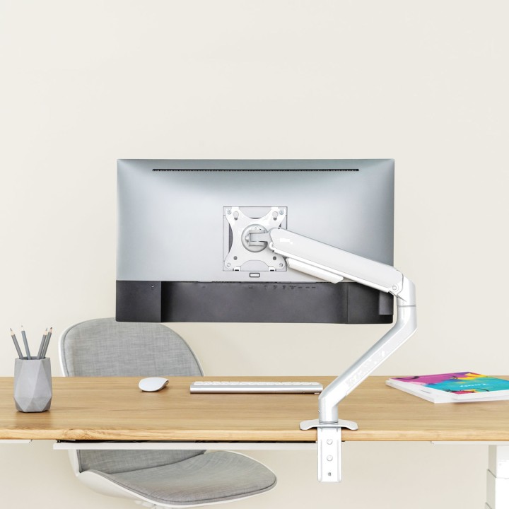 TOOQ Monitor mount with spring arm and desk attachment