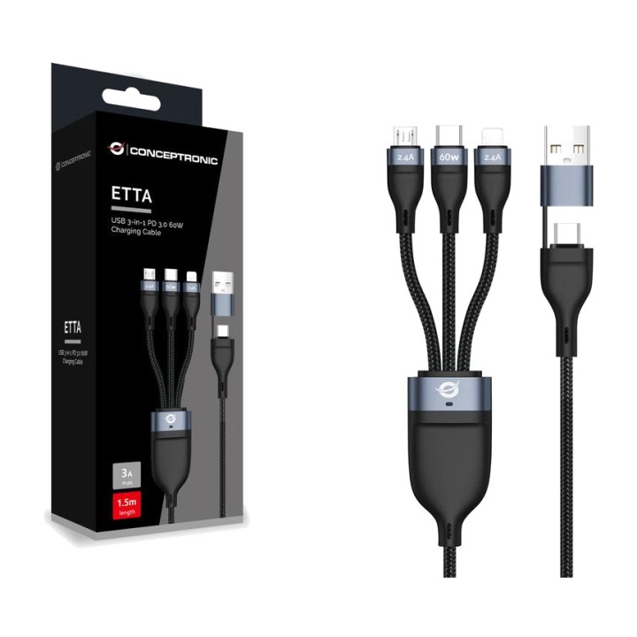 CONCEPTRONIC Câble de charge et de données 3 en 1 avec