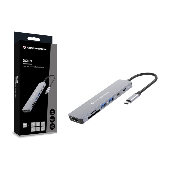 CONCEPTRONIC USB-C multiport adapter 7 az 1-ben, HDMI-vel