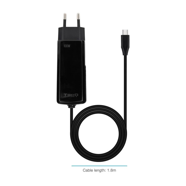 TOOQ GaN-oplader USB-C til bærbar med kabel