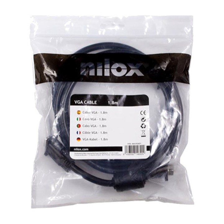 NILOX VGA monitor cable NXCVGA01 1,8 M DSP0000007606