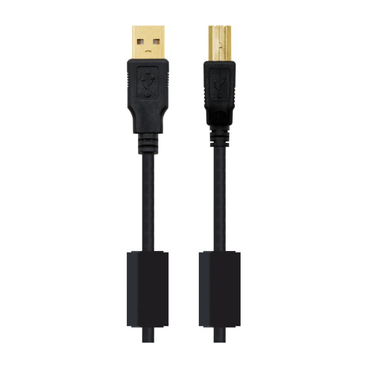NANOCABLE USB-kabel voor printer met gouden connectoren en