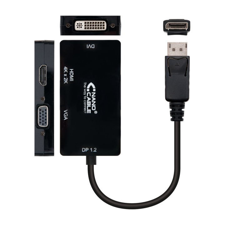 NANOCABLE DisplayPort to VGA, DVI and HDMI converter 15 CM