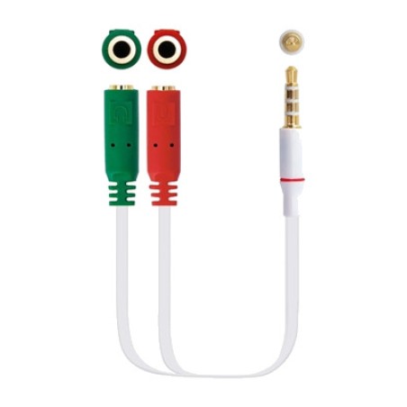 cable divisor d'àudio per a auriculars amb micròfon, de mascle a doble femella jack-3,5mm 4-pin 3-pin 20 cm