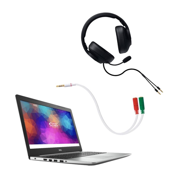 NANOCABLE Cable divisor de audio para auriculares con